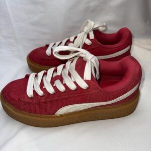 Puma x Fenty Creeper Phatty sneakers in the "Club Red" corduroy 10